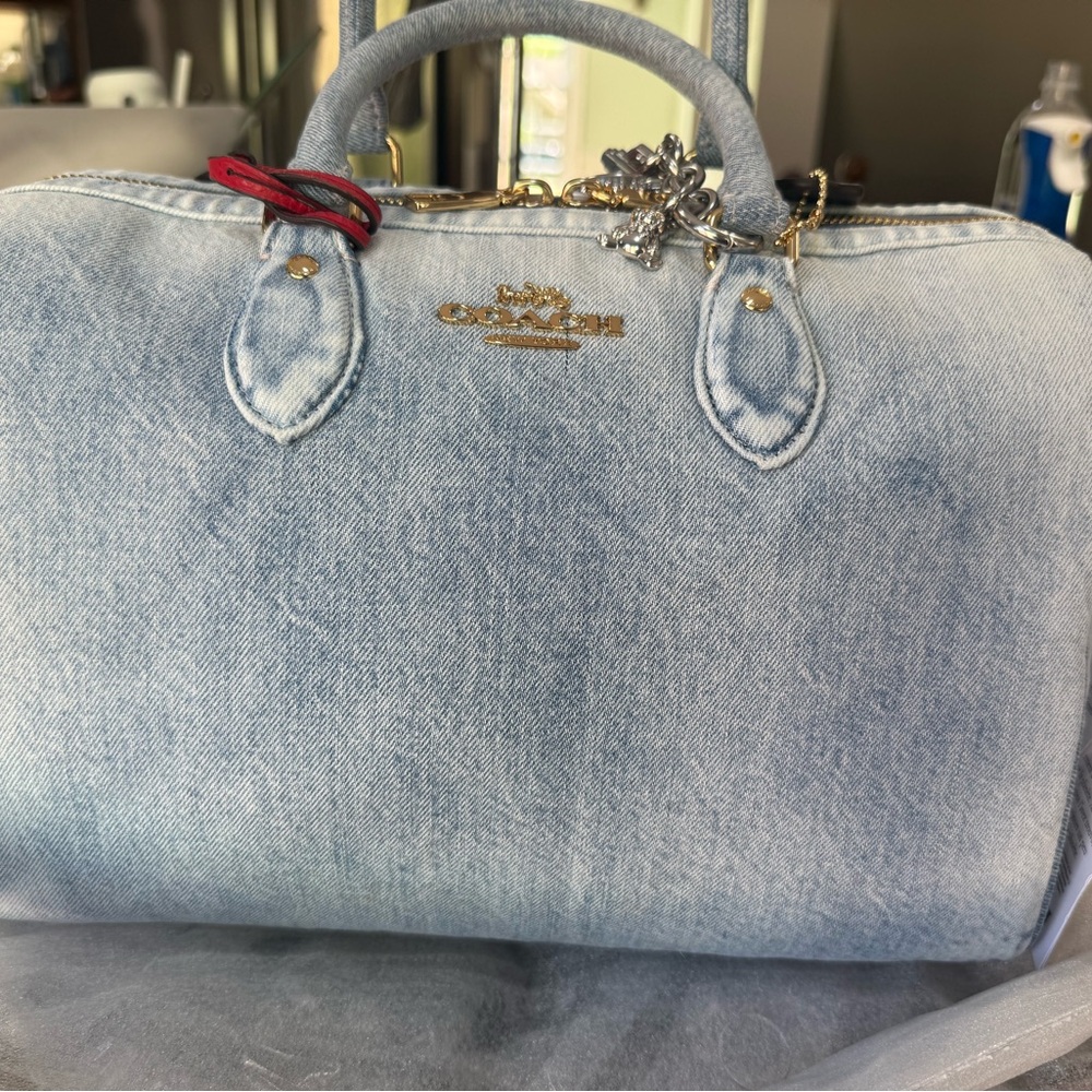 Coach Loved Denim Large Rowan Satchel AS SHOWN!! - Picture 10 of 10
